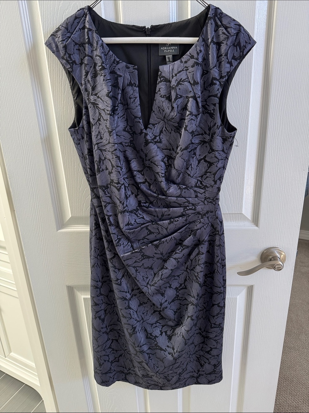 Adrianna Papell Navy Floral Dress - Picture 11 of 16